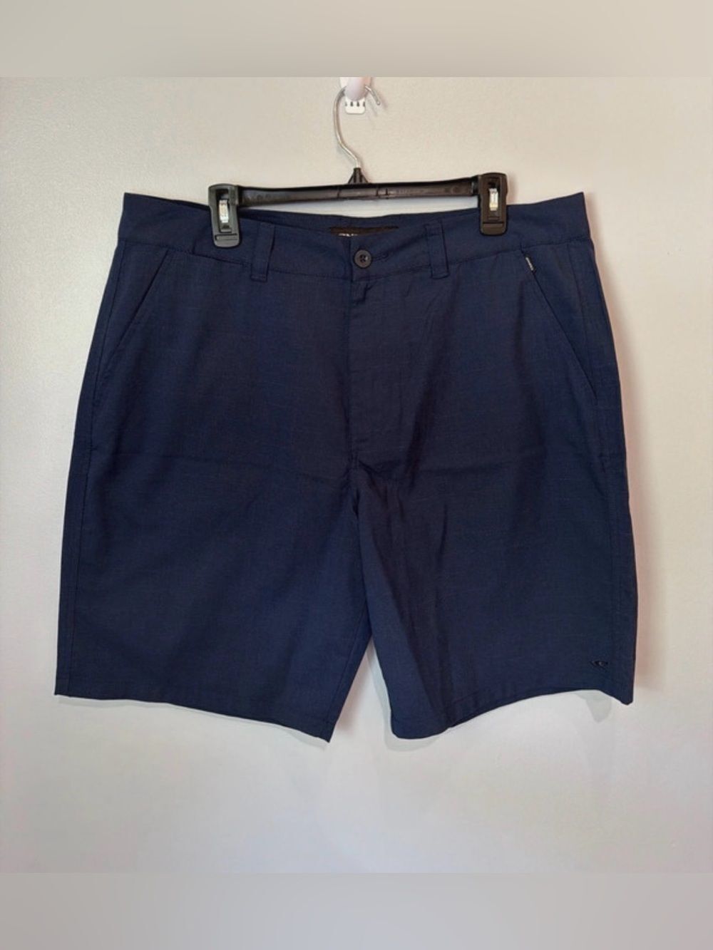 O'Neill Men's Solid Navy Flat-Front Shorts size 38 Drifit Quick Dry golf #1200